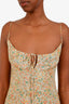 Saint Laurent Beige/Multicolor Silk Floral Print Mini Dress Size 34 with Tag
