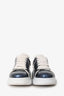 Alexander McQueen Blue Glitter White Leather Sneakers Size 39.5