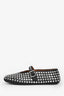 Alaia Black Leather Embellished Mary Jane Flats Size 38