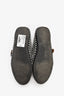 Alaia Black Leather Embellished Mary Jane Flats Size 38