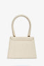 Jacquemus Light Beige Canvas Medium Chiquito Top Handle With Strap