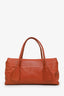 Bottega Veneta Orange Intrecciato Woven Leather Double Flap Satchel