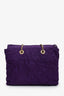 Prada Purple Nylon Quilted Chain Tote Bag