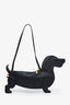 Thom Browne Black Grained Leather Dog Shoulder Bag