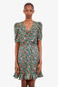 Sandro Green/Pink Embellished Floral Print Mini Dress Estimated Size S