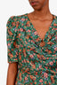 Sandro Green/Pink Embellished Floral Print Mini Dress Estimated Size S