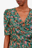 Sandro Green/Pink Embellished Floral Print Mini Dress Estimated Size S