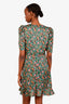 Sandro Green/Pink Embellished Floral Print Mini Dress Estimated Size S