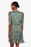 Sandro Green/Pink Embellished Floral Print Mini Dress Estimated Size S