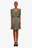 Sandro Green/Pink Embellished Floral Print Mini Dress Estimated Size S