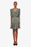 Sandro Green/Pink Embellished Floral Print Mini Dress Estimated Size S