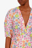 Sandro Pink Smiley Printed Linen Mini Dress Estimated Size S