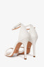 Schutz White Leather Ankle Strap Heels Size 39