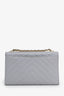 Pre-Loved Chanel™ 2018 Grey Lambskin Chevron Quilted "Trendy" Wallet on Chain