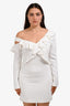 Cushnie Et Ochs White Ruffle One Sleeve Mini Dress Size 10