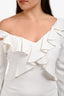 Cushnie Et Ochs White Ruffle One Sleeve Mini Dress Size 10
