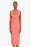 Herve Leger Orange Knit Bandage Midi Dress Size S