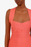 Herve Leger Orange Knit Bandage Midi Dress Size S