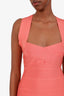 Herve Leger Orange Knit Bandage Midi Dress Size S