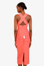 Herve Leger Orange Knit Bandage Midi Dress Size S