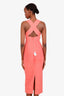 Herve Leger Orange Knit Bandage Midi Dress Size S