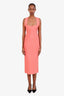 Herve Leger Orange Knit Bandage Midi Dress Size S