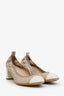 Pre-Loved Chanel™ Beige Leather Cap Toe Heels Size 38.5