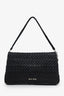 Miu Miu Black Matelasse Nappa Leather Crystal Embellished Shoulder Bag With Strap