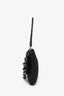 Miu Miu Black Matelasse Nappa Leather Crystal Embellished Shoulder Bag With Strap