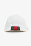 Gucci White GG Canvas Web Stripe Logo Cap Size L