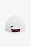 Gucci White GG Canvas Web Stripe Logo Cap Size L