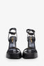 Saint Laurent Black "Platz" Platform Leather Heel Size 38