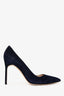 Manolo Blahnik Blue Suede Heels Size 41