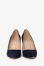 Manolo Blahnik Blue Suede Heels Size 41