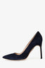 Manolo Blahnik Blue Suede Heels Size 41