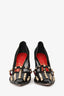 Valentino Black/Gold Mesh Rockstud Pointed Heels Size 41