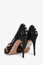 Valentino Black/Gold Mesh Rockstud Pointed Heels Size 41