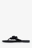 Pre-Loved Chanel™ Black Velvet Camellia Sandals Size 36
