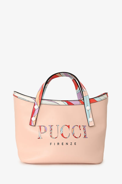 Emilio Pucci Pink Leather 'Pucci Firenze' Mini Top Handle Tote