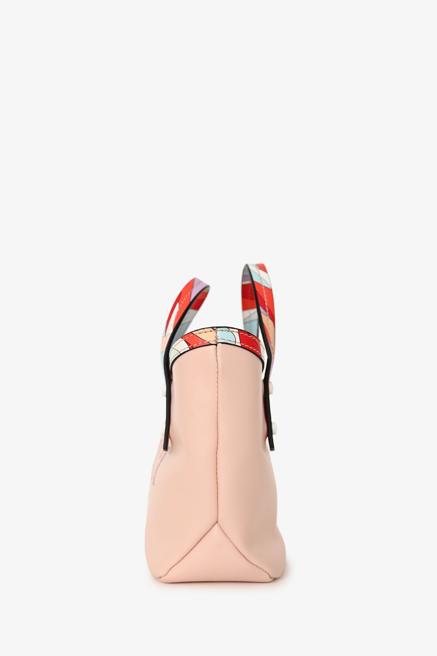 Emilio Pucci Pink Leather 'Pucci Firenze' Mini Top Handle Tote
