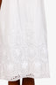 Theory White Embroidered Midi Length Dress Size 12