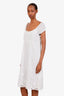 Theory White Embroidered Midi Length Dress Size 12