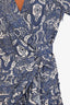 Veronica Beard Blue/White Patterned Ruffled Mini Dress Size 10