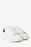 Alexander McQueen White/Navy Leather Oversized Sneakers Size 37