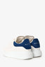 Alexander McQueen White/Navy Leather Oversized Sneakers Size 37