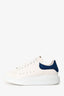 Alexander McQueen White/Navy Leather Oversized Sneakers Size 37