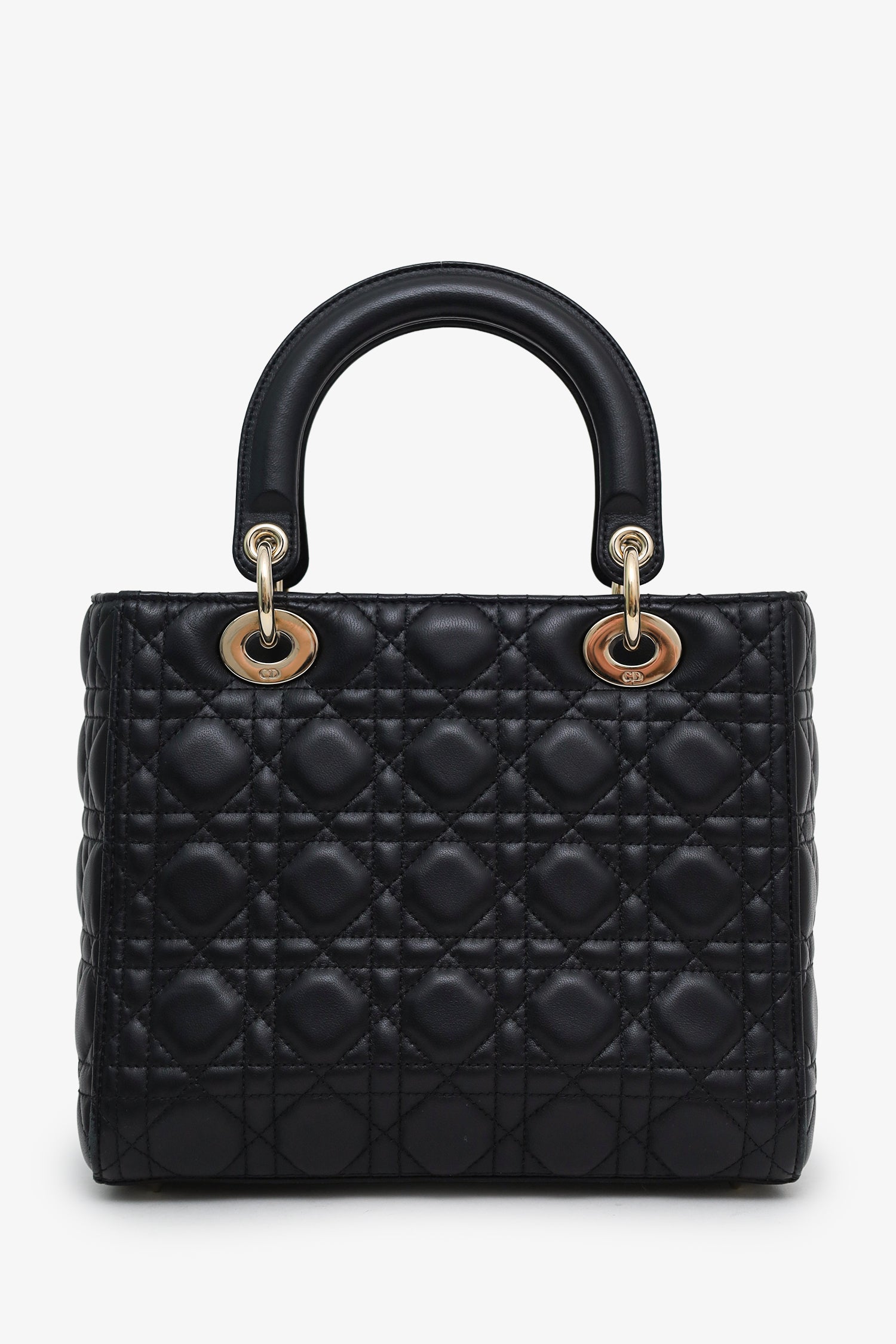 Christian Dior 2025 Black Cannage Lambskin Medium Lady Dior Bag