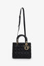 Christian Dior 2025 Black Cannage Lambskin Medium Lady Dior Bag With Strap