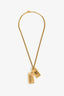 Pre-Loved Chanel™ 2020 Gold Tone Rue Cambon Dog Tag Necklace