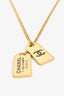 Pre-Loved Chanel™ 2020 Gold Tone Rue Cambon Dog Tag Necklace